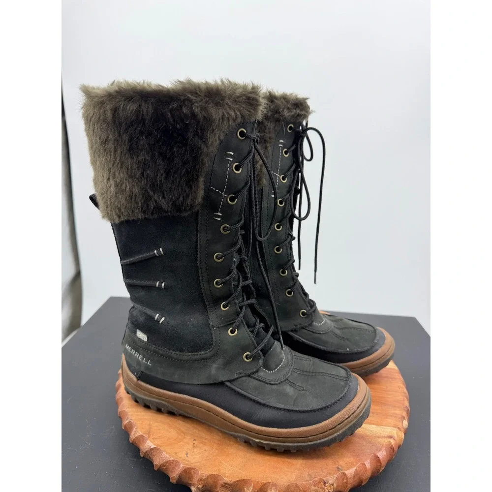 Merrell Decora prelude waterproof Winter Boots women's 7.5 Black